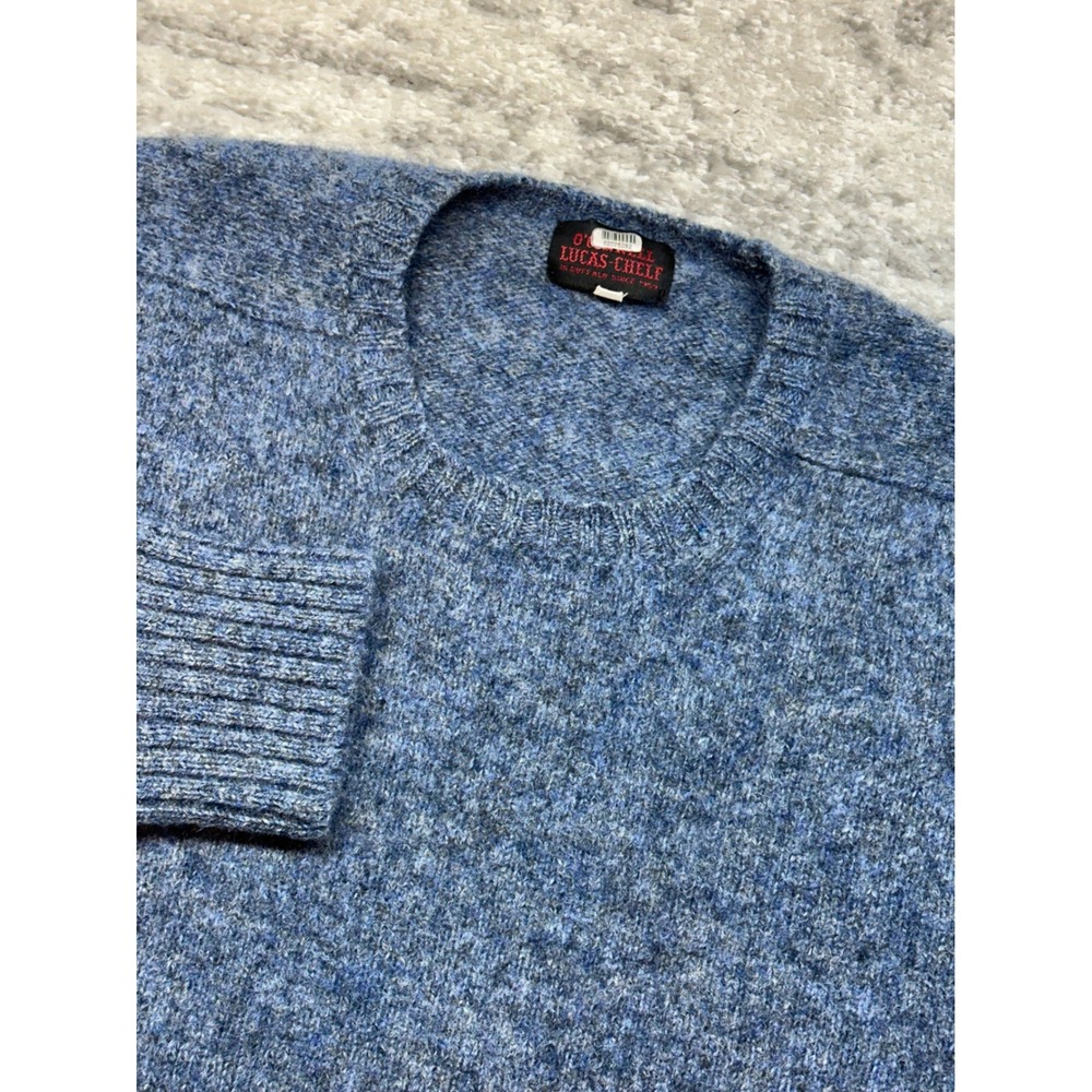 O'Connell's Lucas-Chelf Sweater Mens 46 Blue Pure New Wool Shetland Scotland